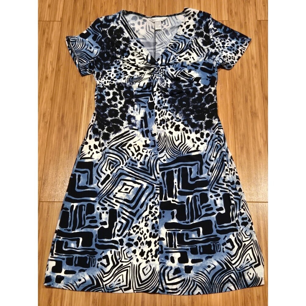 Christopher & Banks Abstract Print V-Neck Dress